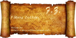 Fábry Zoltán névjegykártya