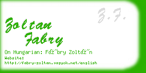 zoltan fabry business card